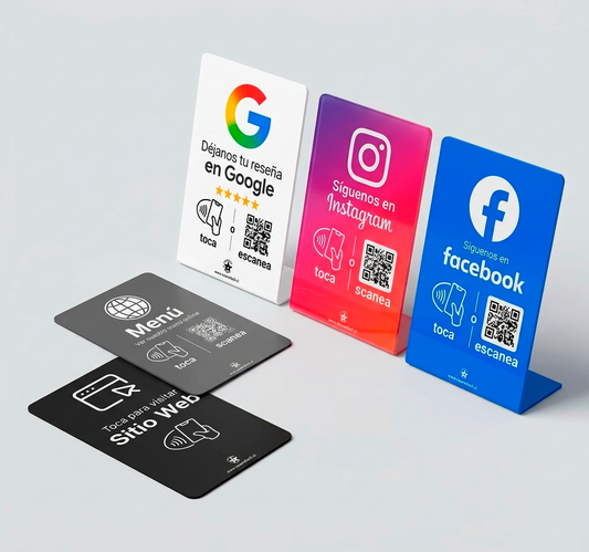 Pack Mega Digital: 3 Stands + 2 Tarjetas NFC